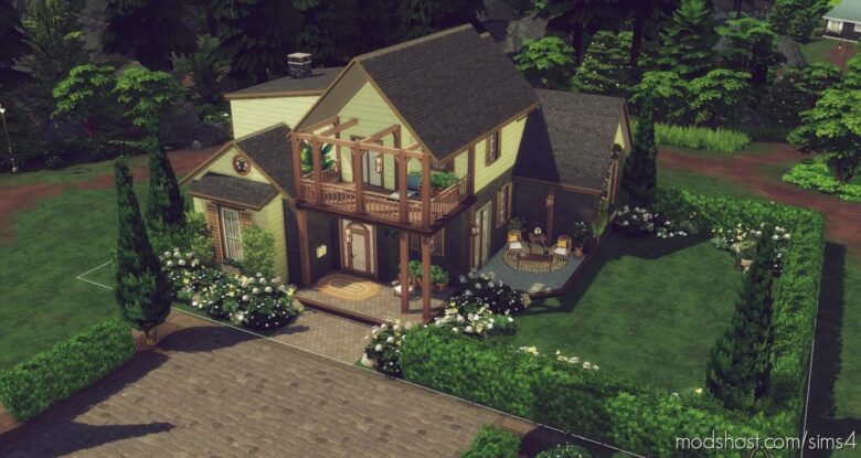 Craftsman Cabin – NO CC for The Sims 4