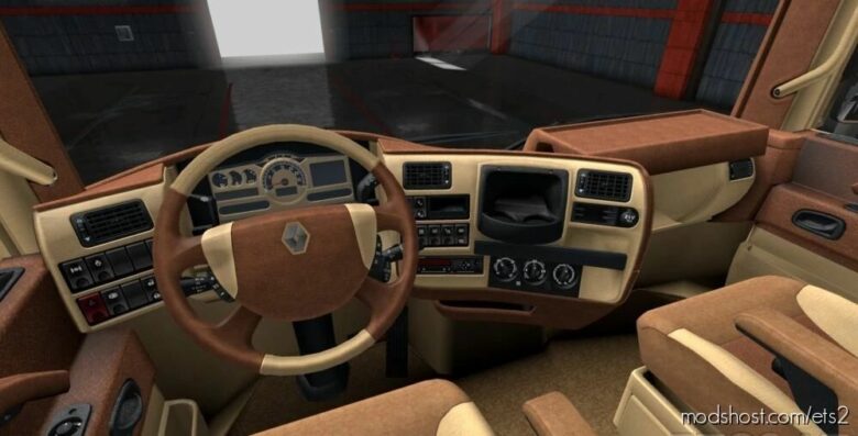 Renault Magnum Light Bordeaux Leather Interior [1.41] for Euro Truck Simulator 2