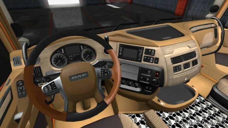 DAF E6 Gold Wood Interior [1.41] for Euro Truck Simulator 2