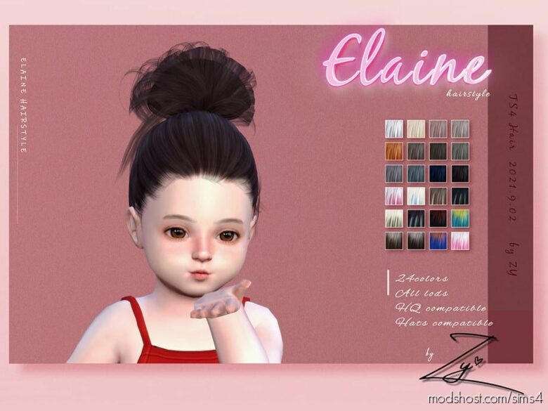 Elaine Hairstyle (Toddler) for The Sims 4