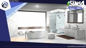 Hout Huis – Part 3 (Master Bathroom) for The Sims 4