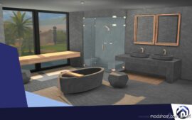 Sims 4 Interior Mod: Hout Huis - Part 3 (Master Bathroom) (Image #2)