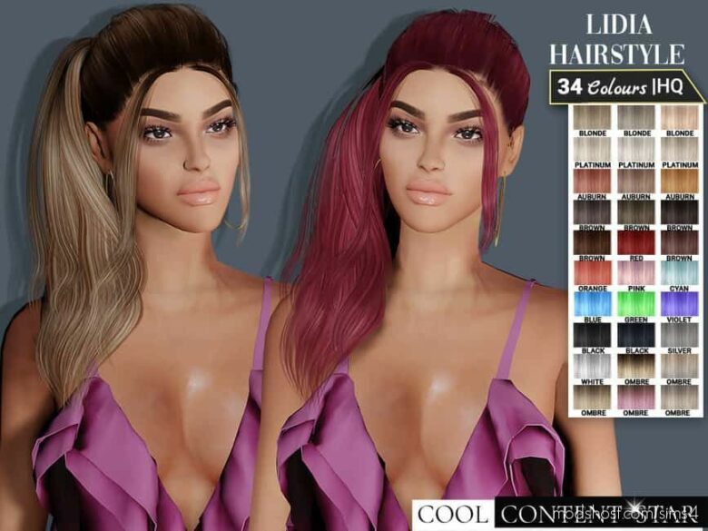 Lidia Tail Hair for The Sims 4
