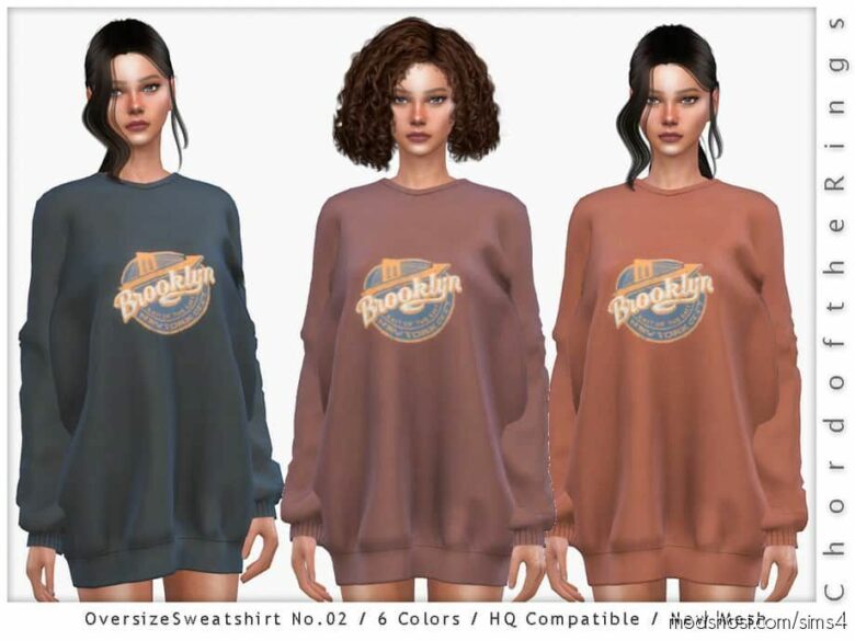 Oversize sweat shirt NO.02 for The Sims 4
