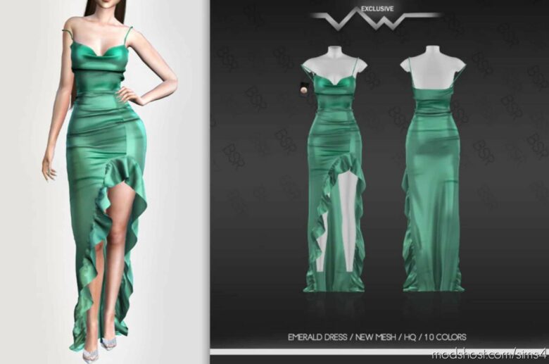 Emerald Dress for The Sims 4