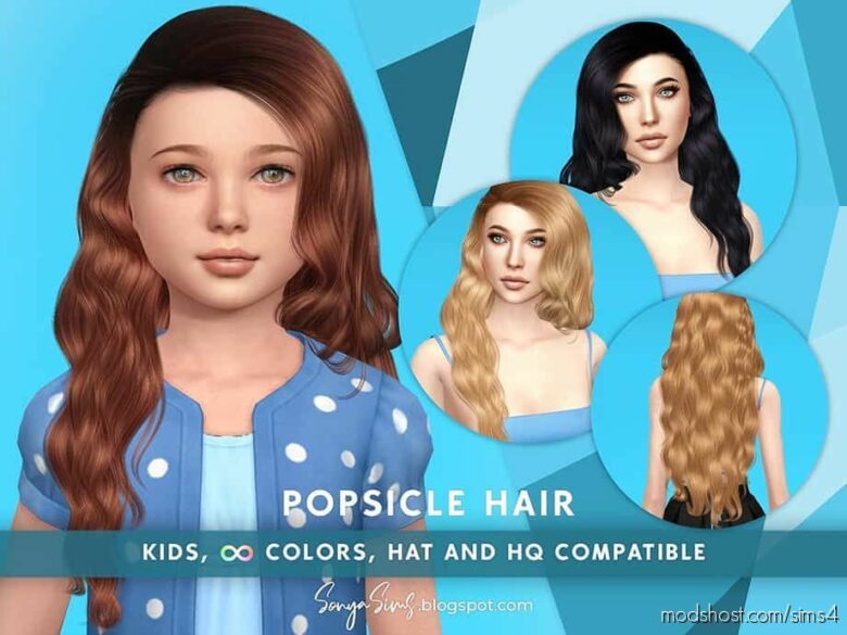 Popsicle Hair Kids for The Sims 4