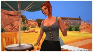 Sims 4 Clothes Mod: Lace-Up Blouse (Image #3)