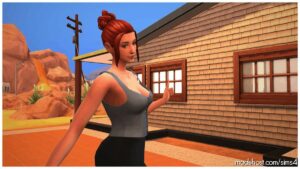 Sims 4 Clothes Mod: Lace-Up Blouse (Image #4)