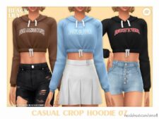 Casual Crop Hoodie 07 for The Sims 4
