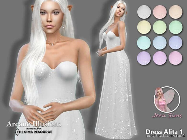 Sims 4 Clothes Mod: Arcane Illusions – Dress Alita (Featured)