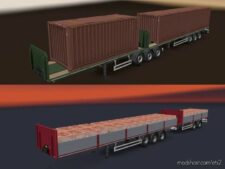 ETS2 Trailer Mod: Freight Market Flatbed Doubles 1.41 (Image #4)