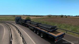 ETS2 Trailer Mod: Freight Market Flatbed Doubles 1.41 (Image #6)