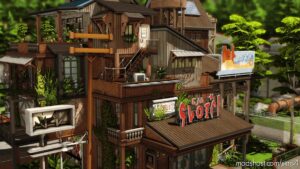 Sims 4 House Mod: Industrial Cafe – NO CC (Image #2)