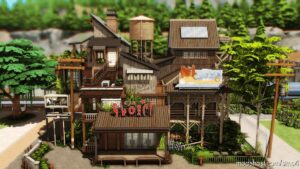 Sims 4 House Mod: Industrial Cafe – NO CC (Image #10)