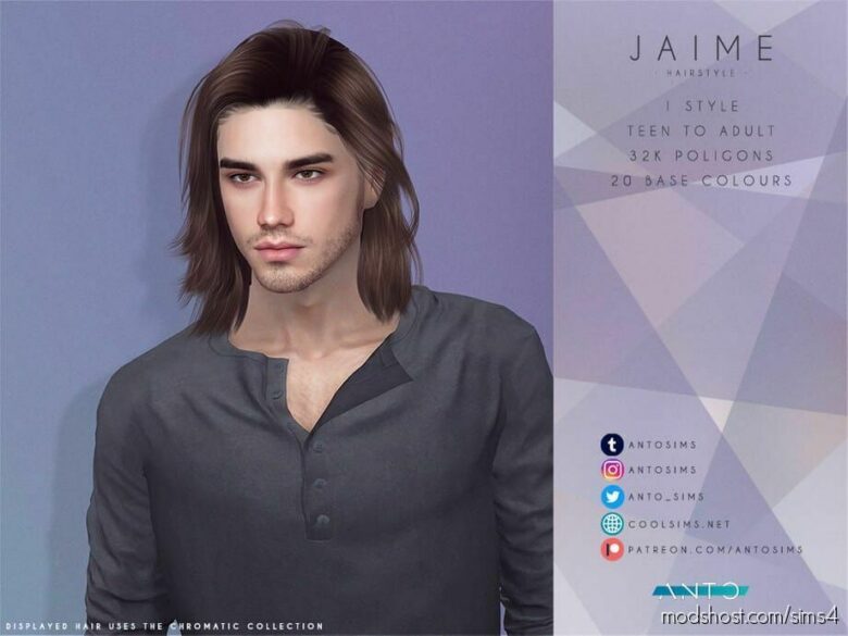 Jaime Hair for The Sims 4