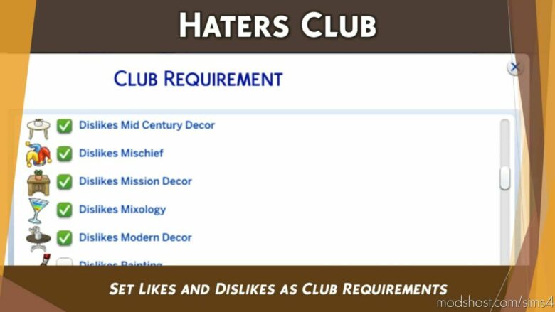 Haters Club for The Sims 4