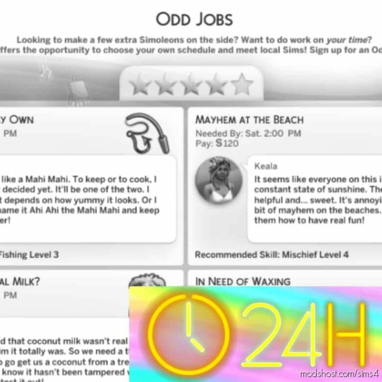 ODD Jobs 24/7 for The Sims 4