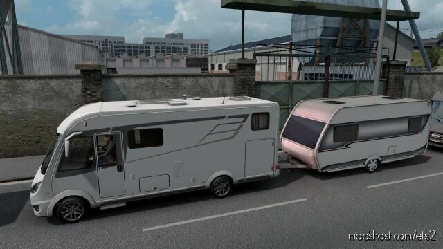Camper With Caravan Trailer V7.0 [1.42.X] for Euro Truck Simulator 2