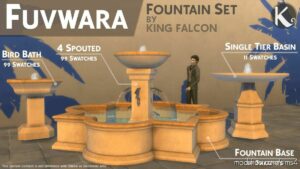 Sims 4 Object Mod: Fuvwara – Fountain SET (Image #3)