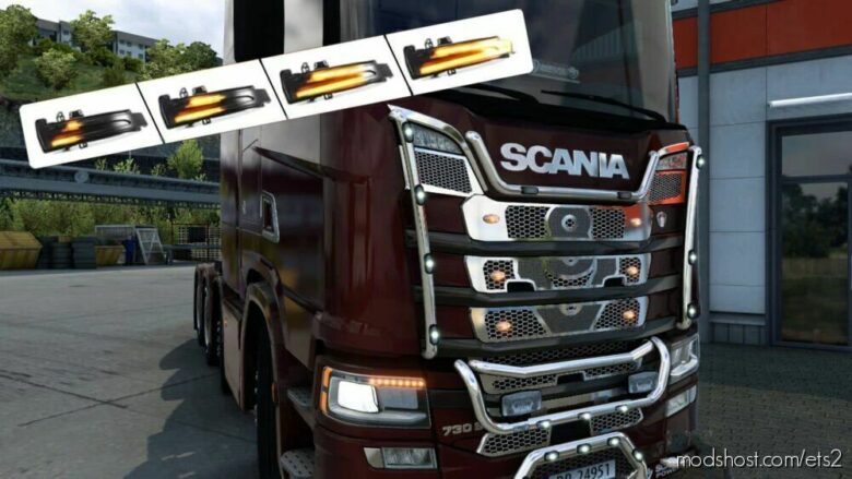 Dynamic LED Side Mirror Sequential Turn Signal Lights for Euro Truck Simulator 2