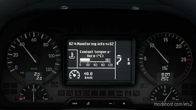 Mercedes-Benz Actros 2009 Realistic Dashboard Computer [1.42] for Euro Truck Simulator 2