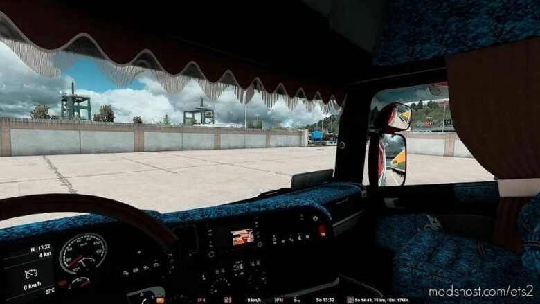 Scania RJL Highline Interior Blue Danish Plush [1.42] for Euro Truck Simulator 2