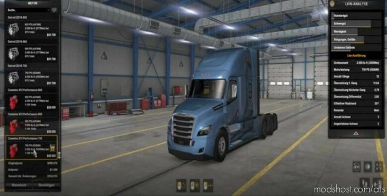 Engine With 750 HP And 3500 NM Torque – For ALL Trucks Available for American Truck Simulator