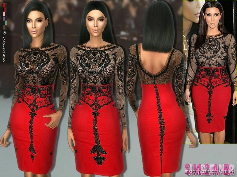KIM Kardashian Party Dress for The Sims 4
