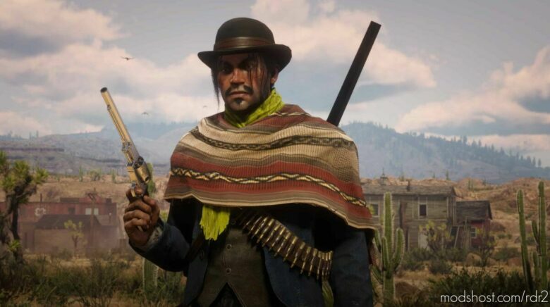 RDR1 Short Mexican Poncho For Javier for Red Dead Redemption 2