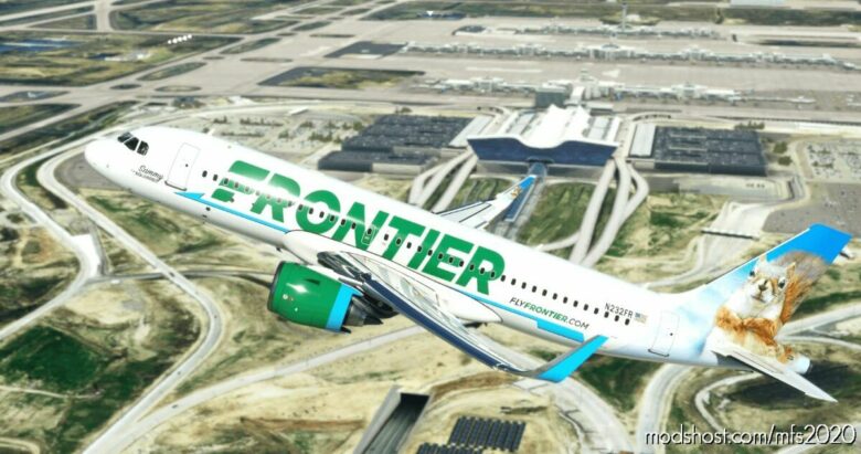 A32NX Frontier Airlines(Sammy The Squirrel)[N232Fr] 8K for Microsoft Flight Simulator 2020