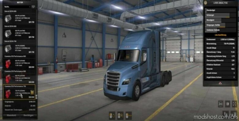 Engine With 750 HP And 3500 NM Torque – For ALL Trucks V1.1 for American Truck Simulator