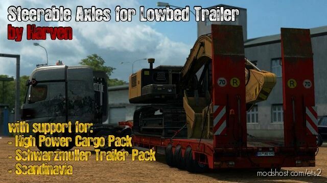 Steerable Axles For Lowbed Trailer [1.42] for Euro Truck Simulator 2