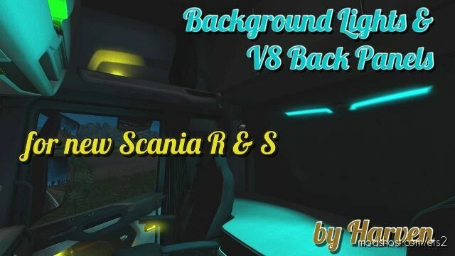 Scania R & S Background Lights & V8 Back Panels [1.42] for Euro Truck Simulator 2