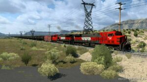 Long Trains Addon (100 Railcars UP) For Mod Improved Trains 3.8 [1.42] for American Truck Simulator
