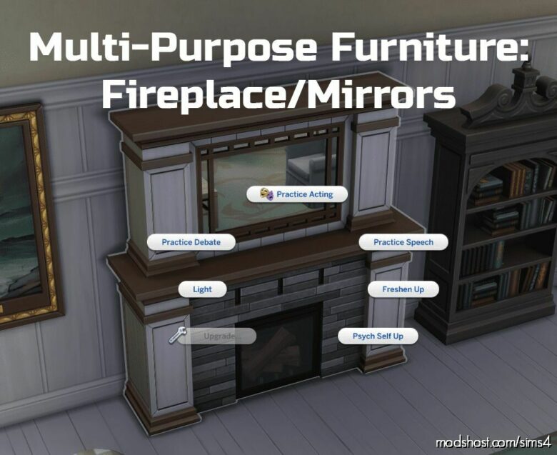 Multi-Purpose Furniture: Fireplace/Mirrors for The Sims 4