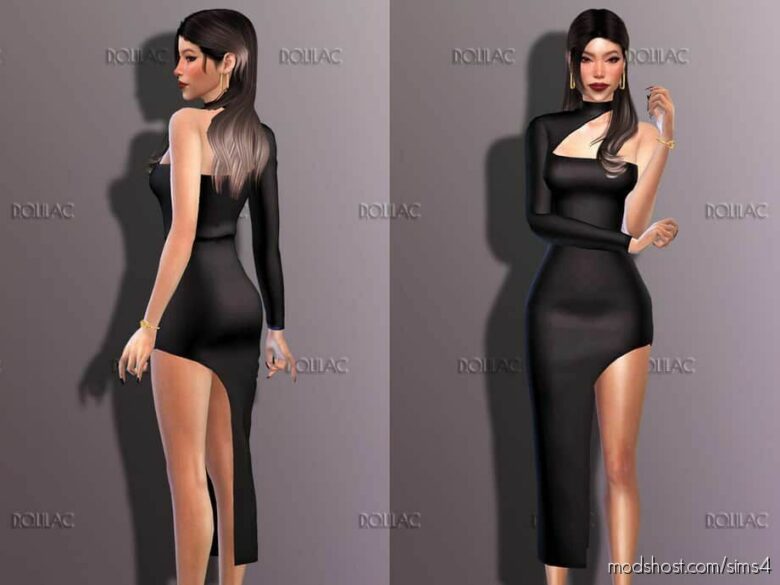 Slit Maxi Dress for The Sims 4