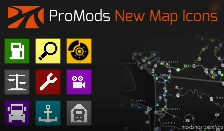 Promods NEW Map Icons V1.1 for American Truck Simulator