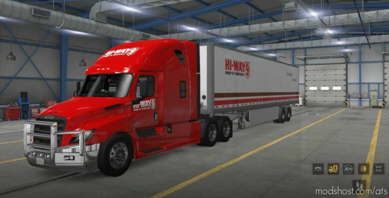 HI WAY 9 Freightliner Cascadia/ BOX Trailer Skin Pack for American Truck Simulator