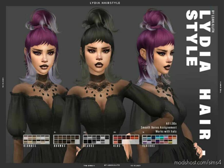 Lydia Hairstyle for The Sims 4