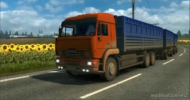Kamaz 54-64-65 + Trailer V7.4.5 for Euro Truck Simulator 2