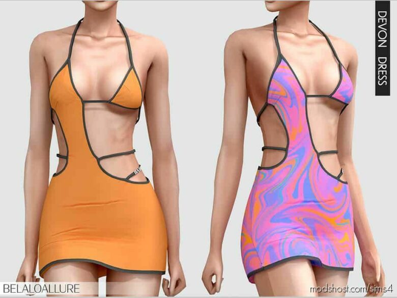 Sims 4 Female Clothes Mod: Devon Dress (Featured)