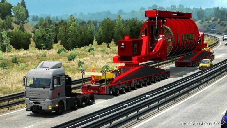 Oversize Convoi Industrial Cable Reel V1.01 [1.42] for Euro Truck Simulator 2