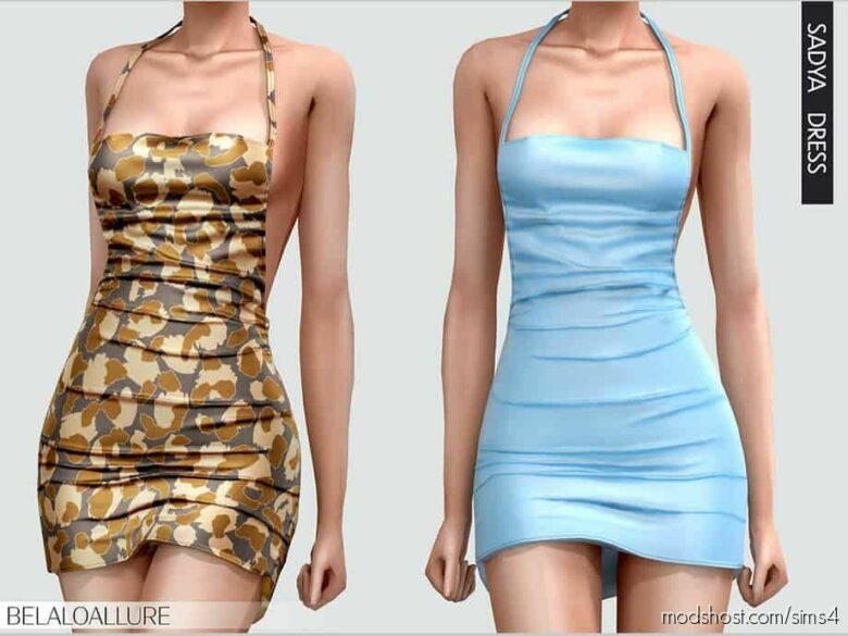 Sadya Satin Dress for The Sims 4