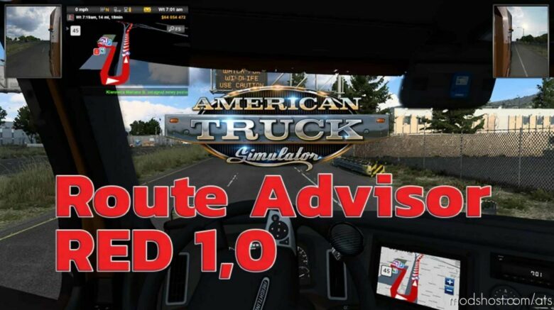 Route Advisor RED for American Truck Simulator