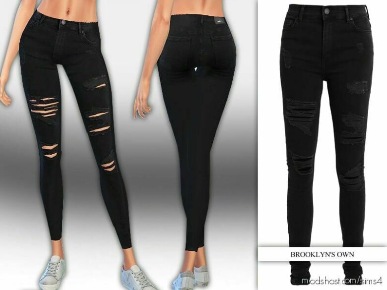 Sims 4 Female Clothes Mod: Brooklyn Dark Jeans (Featured)