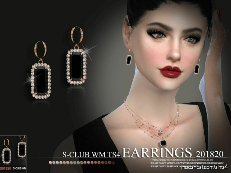 TS4 WM Earrings F 201820 for The Sims 4