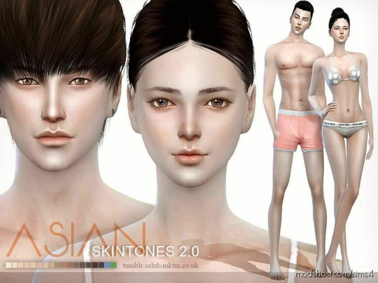 Asian Skintones 2.0 ALL AGE for The Sims 4