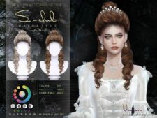 Modern Victorian Gothic Curly Long Hair for The Sims 4