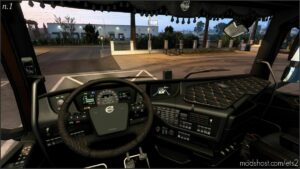 ETS2 Volvo Mod: Dark Grey Interior For Volvo FH16 2012 V1.1 (Image #7)