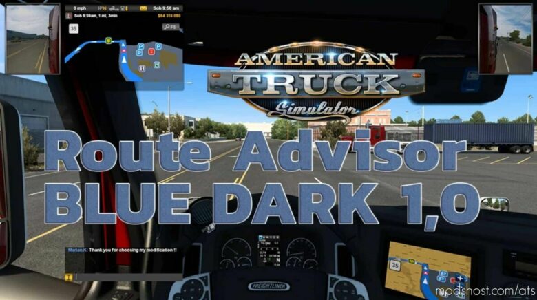 Route Advisor Blue Dark for American Truck Simulator